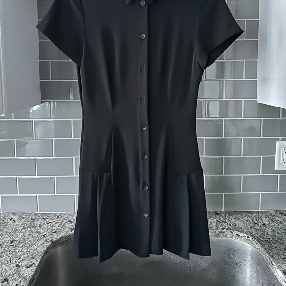 Zara Black Women's Collared Mini Dress - Picture 3 of 6